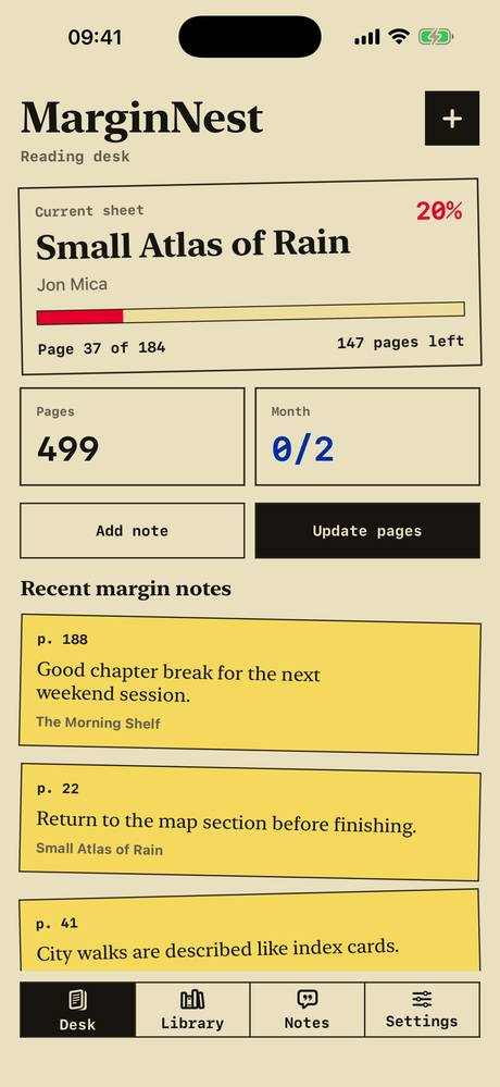 MarginNest desk screenshot